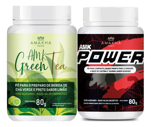 Kit Suplementos Amk Green Tea Amk Power Emagrecimento Amakha