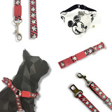 Conjunto Pet Passeio Coleira Peitoral Cinto Guia E Bandana