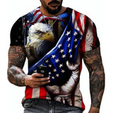 Alm Camisetas De La Bandera Americana Camiseta Eagle Flag 3d