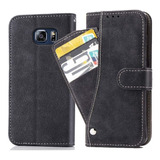 Funda Para Samsung Galaxy S6, Negro/tarjetero/cuero