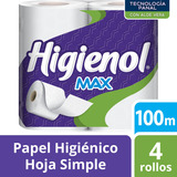 Higienol Papel Higienico Max 100mts X 4 Uds. Con Aloe Vera