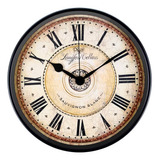 Justup Reloj De Pared, Reloj De Pared Negro De Metal De 12 P