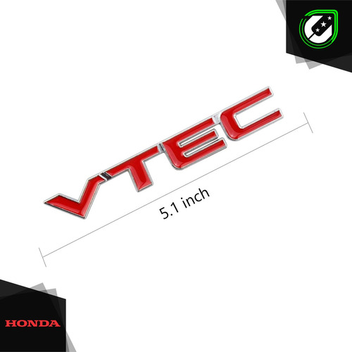 Emblema Vtec Para Honda Civic Accord Odyssey Fit Crv Foto 2