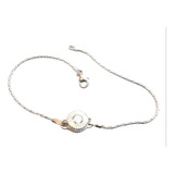 Pulsera Plata 925 Y Oro Cubic Blanco Ppl406 Lucio Di Reggio