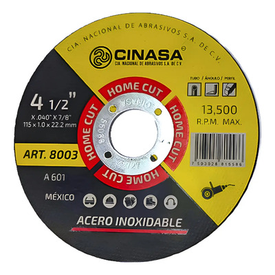 50pz Disco Cinasa Corte De Metal 4-1\u002F2in 8003 13500rpm | Meses sin interés