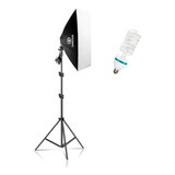 Kit Iluminação Softbox Greika 50x70cm + Tripé 2m + Lamp 220v