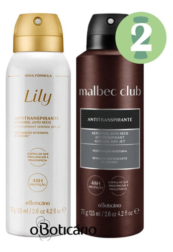 Kit Desodorante Aerossol Lily E Malbec Club 2un