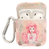 Funda Para AirPods 1 Y 2 De Sirenita Princesa Rosa Animación