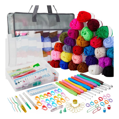 Kit De Agujas De Ganchillo Y Accesorios Para Tejer 128pcs | Envío gratis