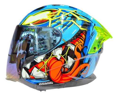 Casco Abierto Shaft Pro 240 Dv Certificado R2206, 2 Visores