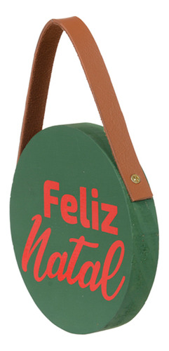 Placa Decorativa Feliz Natal Em Madeira Verde 20x13 Cm F04