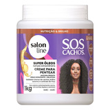 Creme Para Pentear Com Gelatina Super Óleos 1kg Salon Line 