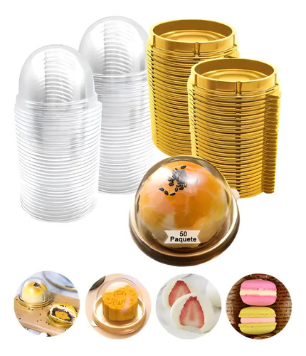 50 Pzs Vasos Con Domo Estándar Cupcake Caja Individual Tapa | Meses sin interés