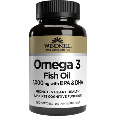Omega 3 1000mg EPA DHA Sin Sabor Windmill 180 Cápsulas Gel | Meses sin interés