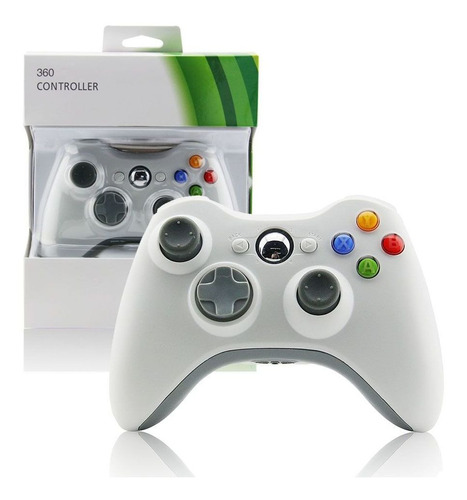 Controle Sem Fio Compatível Xbox 360 Joystick Wireless Branc