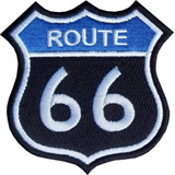 Patch Bordado Rota 66 Motociclista Route 66 Tam.8,5x8,5 Rt6