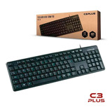 Teclado Abnt2 Usb Kb-15bk Preto C3plus Compatível C/pc E Mac