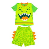 Pijama Manga Curta Menino Viscose Fantasia Dinossauro Puket