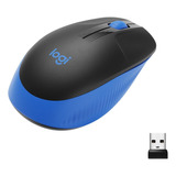 Logitech M190, Mouse Inalámbrico Full-size, Confort Completo Color Azul