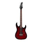 Guitarra Eléctrica Ibanez Rg Gio Grx70qa Gio De Álamo Transparent Red Burst Con Diapasón De Amaranto