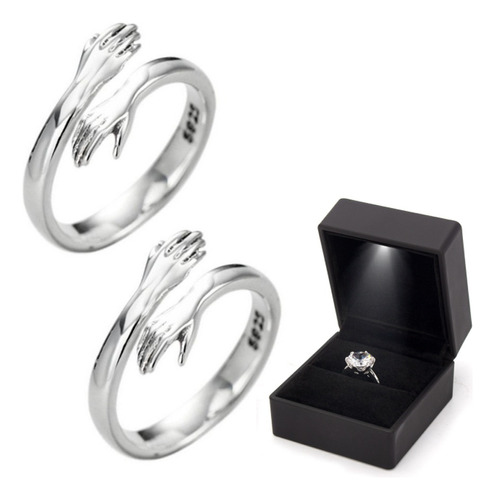 2 Anillos De Abrazo De Tamaño Ajustable Para Regalo De Parej