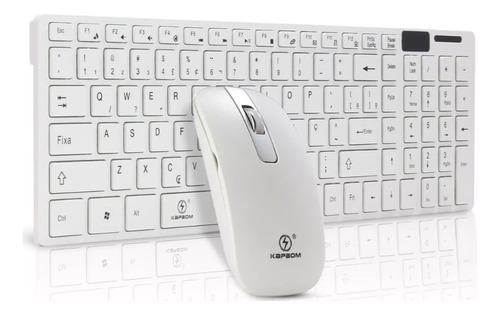 Kit Teclado E Mouse Sem Fio Abnt2 Compacto Wireless Slim Nfe