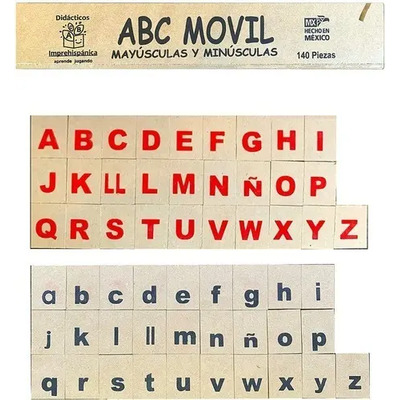 Alfabeto Móvil Mayúsculas Y Minúsculas, Madera, 140 Pzs. | Envío gratis