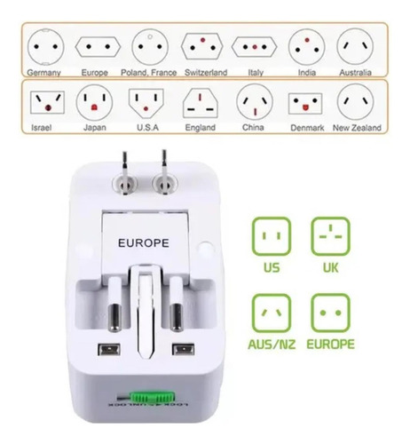 Adaptador Plug Tomada Universal Eua Europa Asia Portátil