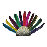 Penacho Azteca Disfraz Indio C/ Plumas Naturales De Colores Grande