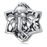 Charm 100% Plata 925 Ganesha Cabeza Elefante Para Pandora Om