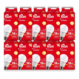 Kit 10 Lampada Led 12w Kian 3000k Amarela Bivolt Promoção 