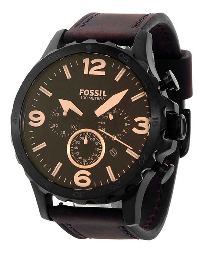 Relógio Fossil Masculino Cronógrafo Jr1487/0mn Couro Marrom