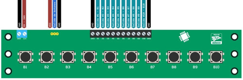 Módulo De 10 Botones Para Riel Din Plc Arduino Esp32 Pic
