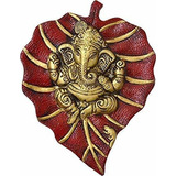 Sawcart Lord Ganesh / Ganesha / Ganpati En Rojo Paan Patta L