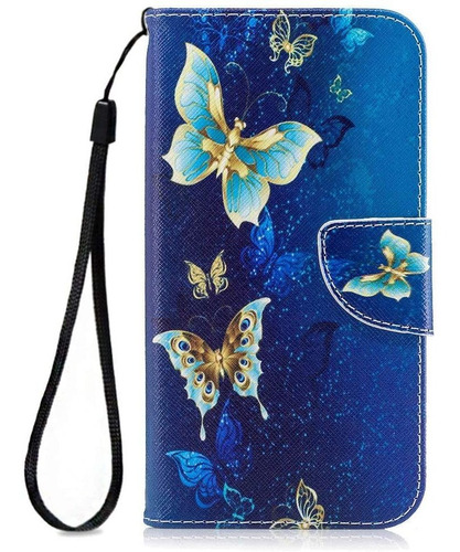 Funda Para Samsung Galaxy J7 Prime, Azul/billetera/correa