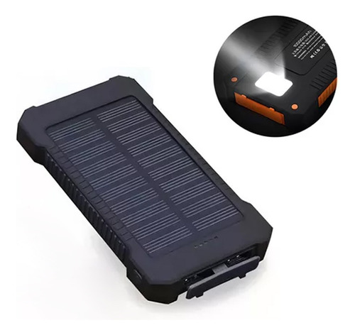 Carregador Solar Impermeável Banco De Energia Portátil+20000