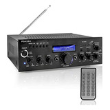 Amplificador Bluetooth Pyle 200w - Usb, Aux, Fm, Karaoke,