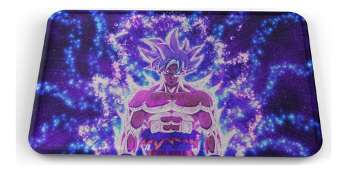 Tapete Dbz Goku Ultrainstinto Sincamisa Baño Lavable 40x60cm
