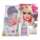 Kit Maquillaje Nenas Barbi Carterita Uñas Esmalte Brillos