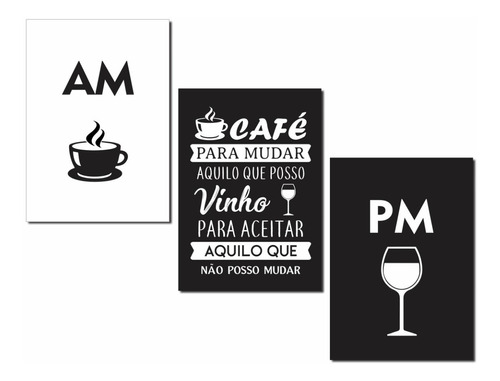 Plaquinhas Decorativas Am Pm Cantinho Do Café Vinho 20x28