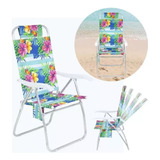 Cadeira De Praia Bel Alumínio 4 Posições Prosa Floral