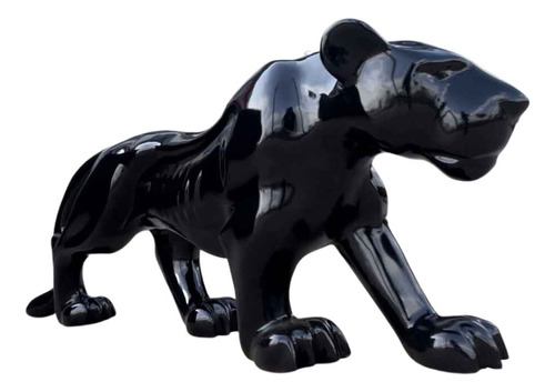 Pantera Negra Escultura Estatua Decoração Casa Leopardo