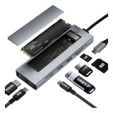 (8 En 1) Hub Usb-c Con Carcasa Ssd M.2 Nvme/sata, Adaptador