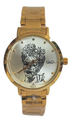 Reloj Q&q Dama Acero  Diseño Frida Kahlo 100% Original