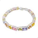 Pulsera Arcoiris Flores Primavera Plata 925 + Cajita | M16