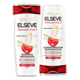  Kit Shampoo E Condicionador Elseve Reparação Total 200ml