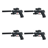 4 Pistolas De Hidrogel Modelo Glock Retráctil- Manual Laser