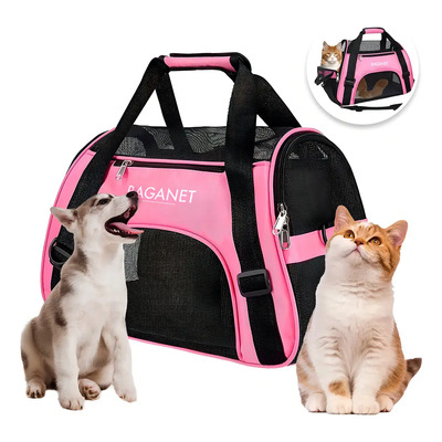 Mochila Transportadora Bolsa Mascota Perro Gato Viaje Chica Color Rosa | MercadoLibre