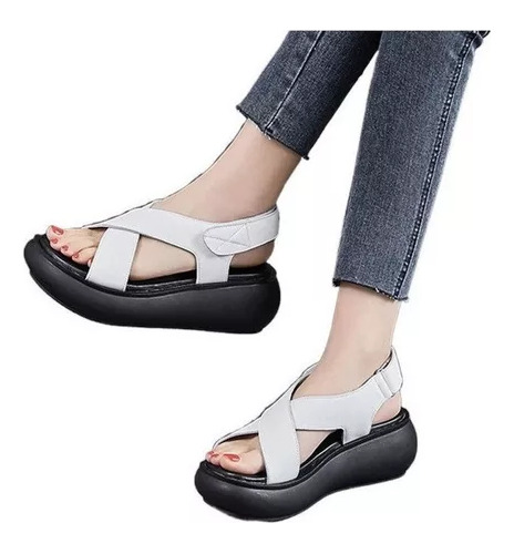Zapatos Negro Sandalias Plataforma Ultracomfort Baño Dama