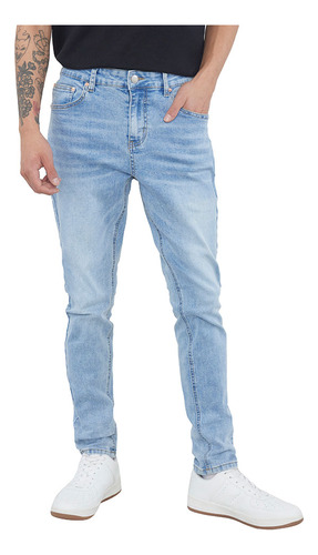 Jeans Hombre Skinny Fit Superflex Azul Medio Corona